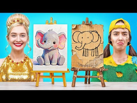 1 Star vs 5 Stars Art Challenge! ⭐ Cheap vs Luxury Drawing Battle