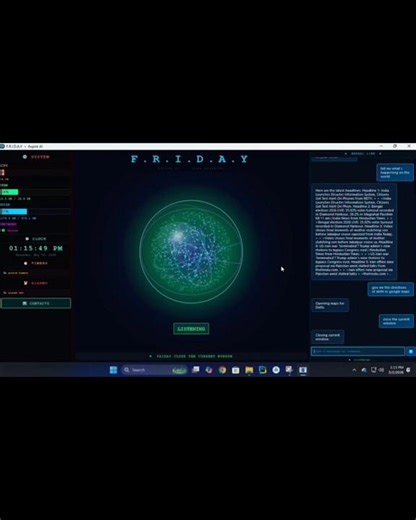 This F.R.I.D.A.Y AI controls my entire pc 🤖 #AI #assistant #developer