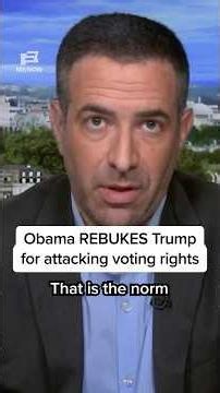 Obama REBUKES Trump for attacking voting rights