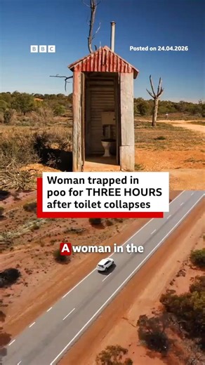 Woman trapped in poo for three hours after outback toilet collapses. #Australia #Outback #BBCNews