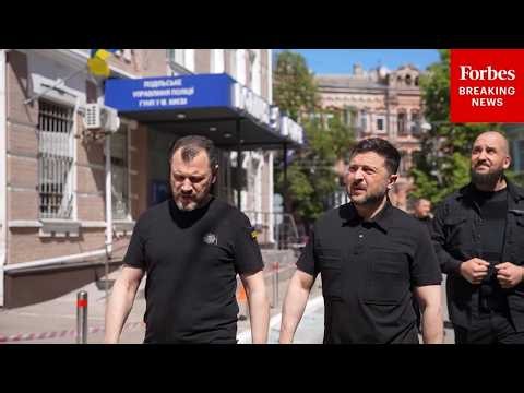 Ukrainian President Volodymyr Zelensky Visits Chernobyl Museum After Russian Strikes Batter Area