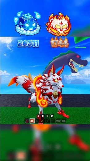 Control & Empyrean Kitsune vs Sea Beast 🐉🔥 | Damage Test in Blox Fruits