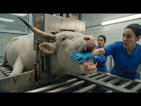 Shocking Lab Incident: Giant White Bull Suddenly Attacks Without Warning – Caught on Camera
