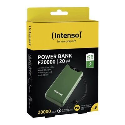Intenso F20000 Power Bank 20000mAh με Θύρα USB-A και Θύρα USB-C Power Delivery / Quick Charge Πράσινο