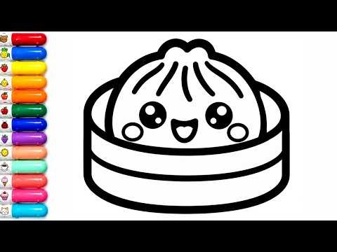 🌈 Rainbow Dumpling Drawing, Painting and Coloring for Kids & Toddlers | Learn Colors 🎨
