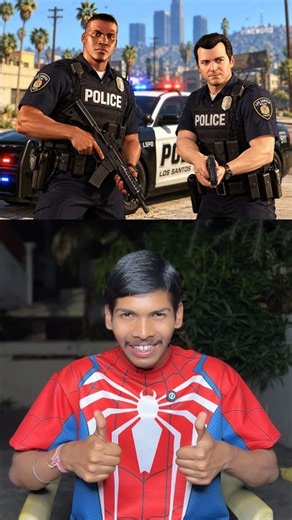 Gta V Franklin And Micheal Police Wale Ban Gaye 🤔🤯 #shortsfeed