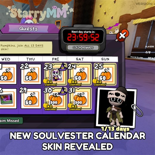 NEW SOULVESTER CALENDAR IS OUT NOW IN DANDY’S WORLD #dandysworld #roblox #update