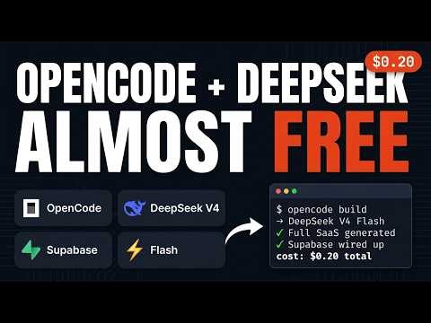 OpenCode + DeepSeek Flash V4 = Full App INSTANTLY (FREE*)