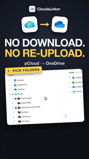 pCloud to OneDrive Without Downloading #shorts