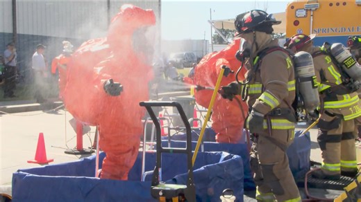 Springdale Fire hosts hazmat training drill for departments in the region