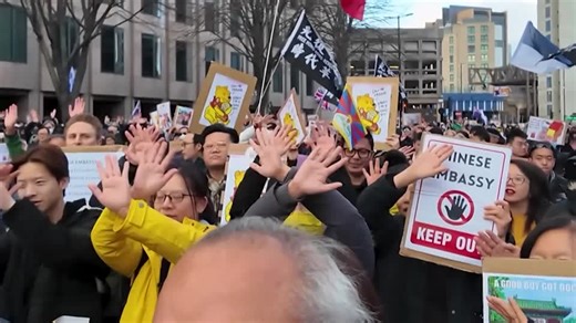 Hundreds of people demonstrated in London against plans for a new Chinese embassy, citing security concerns and arguing it sends the wrong message on human rights. | Reuters