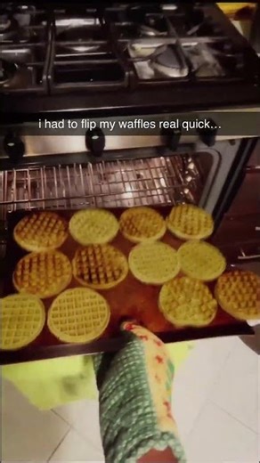 Flipping My Oven Waffles... #shorts #cooking #lifehack