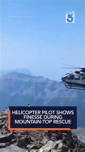 Helicopter pilot shows finesse during mountain-top rescue