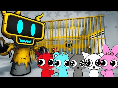 Sprunki Baby Raddy, Sky, Gray, Wenda & Pinki Played Sprunki Fun Bot Prison Escape Obby in ROBLOX