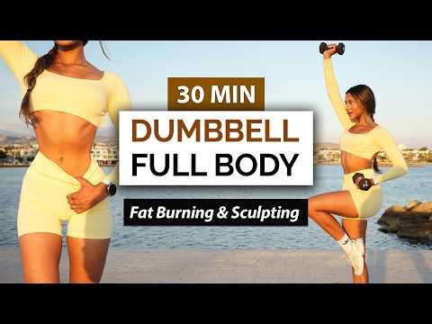 30 MIN FULL BODY STRENGTH WORKOUT - Build Muscle & Burn Fat (With Dumbbell)