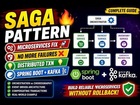 Microservices Saga Design Pattern with Spring Boot | Complete Guide (Orchestration vs Choreography)