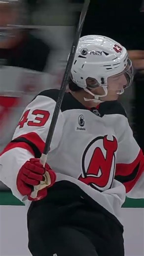Luke Hughes with a Short Goal vs. Dallas Stars