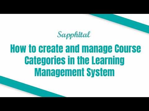 How to create and manage Course Categories in the Learning Management System