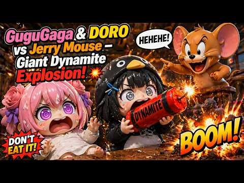 GuguGaga & DORO vs Jerry Mouse – Giant Dynamite Explosion! 💥