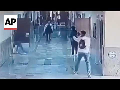 CCTV video shows former student opening fire in Turkey school shooting