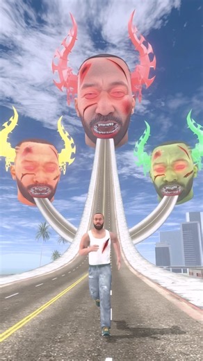 Franklin Vs Big Gaint Head 😱 #franklin #gta #indianbikedriving3d