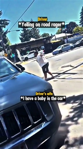 Road Raging Man Hits Drivers Car With Crutch