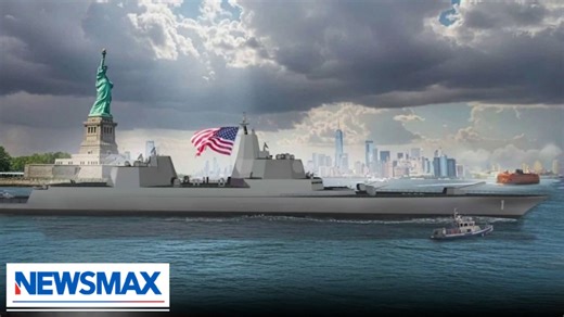 ‘100 TIMES THE FORCE’: President Trump unveiled plans for a new fleet of battleships, the “Trump Class,” promising unprecedented power and job creation in U.S. shipyards. NEWSMAX Washington Correspondent Mike Carter has more on “National Report.” | NEWSMAX