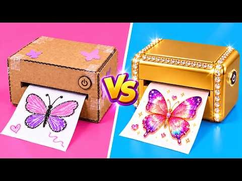 Billionaire vs. Basic Art Challenge! 🎨💎✨ Cool Drawing Supplies And Ideas by 123 GO! GOLD