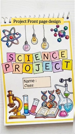 Easy front page design for project,assignment|science project front page design|#frontpagedesign#diy