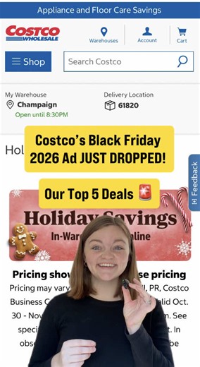 Costco Black Friday 2026 ad is here! 🛒 Costco’s Black Friday deals start Oct. 30 with their Holiday Savings event, which runs all month: early Black Friday deals, online Thanksgiving deals, Black Friday weekend sales and Cyber Monday deals. Our favorite Costco Black Friday deals: 📺 75
