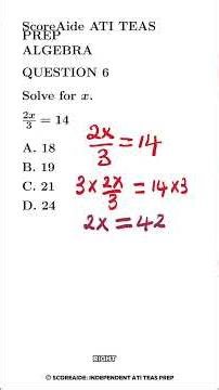 Cross Multiply Trick 🔥 Solve 2x/3 = 14 FAST (TEAS Math)