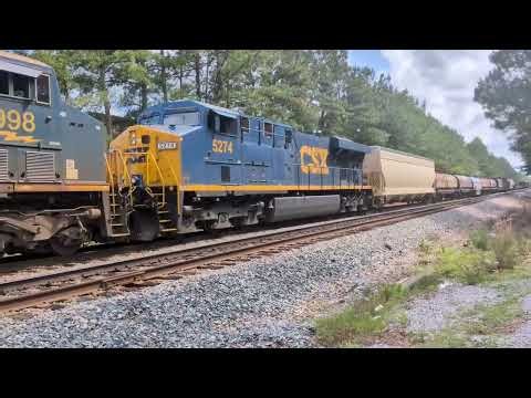 CSX 3262 and CSX 7422 lead a HUGE south bound mixed freight across Whitfield Street 5/24/2026