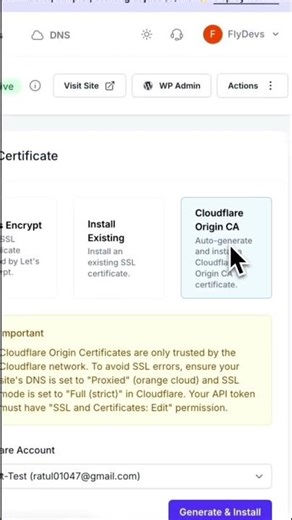 Install Cloudflare Origin SSL in 1 Click