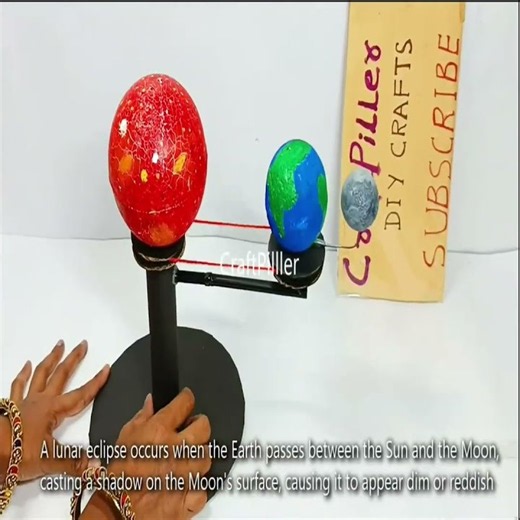 solar eclipse and lunar eclipse - earth rotation working model - shorts - craftpiller