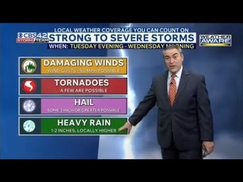 WEATHER AWARE TUESDAY: Strong to Severe Storms Move Across Alabama - CBS42 News @ 10pm