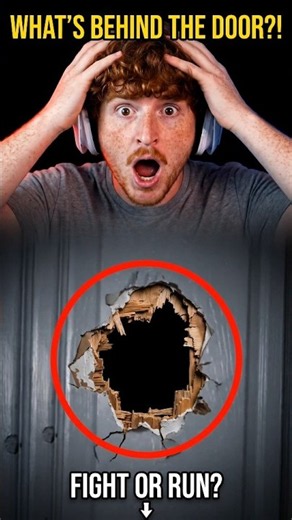 What Is Behind That Broken Door?! 🚪 #shorts #scary #horror #caylus #creepy #reaction #trending