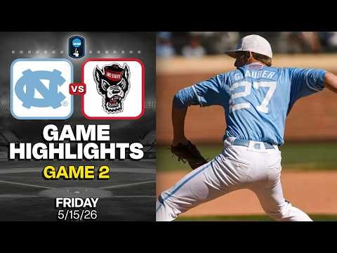 North Carolina vs NC State (GAME 2!) | 2026 College Baseball Highlights