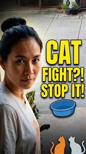 Is this the best way to break up a cat Scuffle? 🧐 #catfight #pets