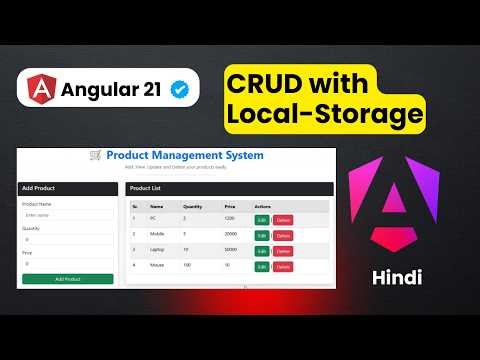 Angular 21 CRUD with LocalStorage 🔥 Full Project for Beginners (Step-by-Step)