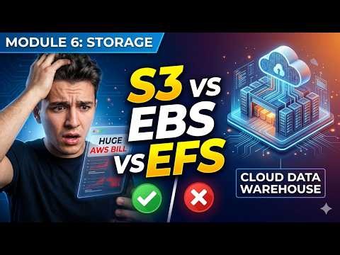 AWS CCP: Module 6 | AWS Storage Explained | S3 vs EBS vs EFS | Storage in 10 Minuntes
