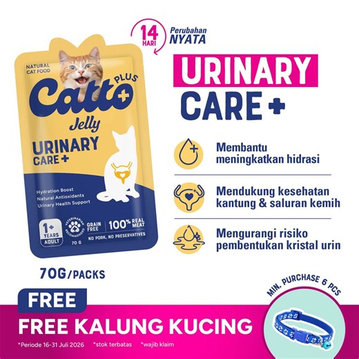 Jual Catto Plus Jelly - Urinary Care+ Adult 70gr | Natural Jelly Wet Cat Food Urinary | Makanan Kucing Jelly Basah Dewasa Daging Natural | Shopee Indonesia