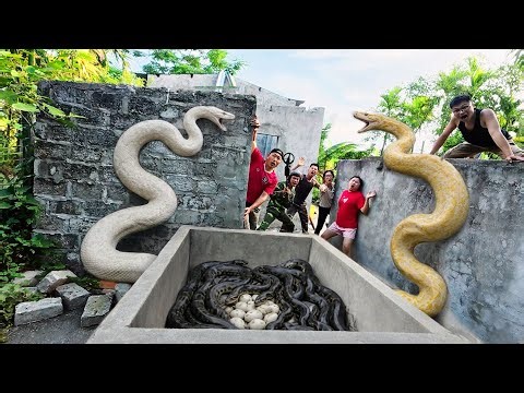 Brave soldiers used high-tech snake detectors to locate the giant python's nest.