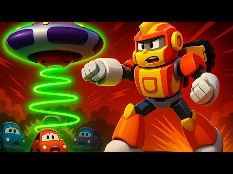 UFO L&ing! 🚀 Robofuse Save the City 👽 Car Cartoons for Kids