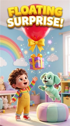 The Floating Red Ballon Surprise! 🎈🎁 | JoJo & Kiro TV #shorts