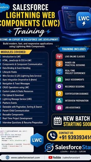🔥 Salesforce LWC Training | Lightning Web Components Complete Course | Live Project| SalesforceStart