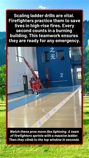 Speedy Firefighters Master The High Ladder Drill