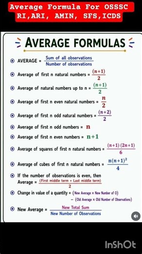 Most Important Average Formula for OSSSC#ossscadmitcard #osscjob #osssc #osscjob #juniorjobs #jobs