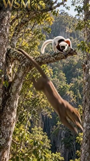 Sifaka Outleaps a Fossa Through the Forest 😱 | WSM