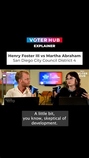 The 2026 General Election is coming up on Nov. 3, and it's time to get ready to vote. KPBS social media host and reporter @jake_gotta and @voiceofsandiego social media producer @bellamayaross teamed up to run through top measures and races on the ballot. Martha Abraham and Henry Foster III are the candidates running for San Diego City Council Distrct 4. Bella and Jake break down what you need to know in this race. Find the full explainer with information on both candidates on kpbs.org/voterhub N