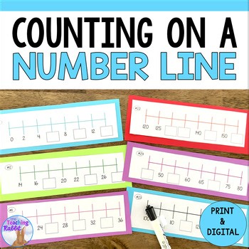 Skip Counting by 2, 5, 10 & 25 on a Number Line - 1st 2nd 3rd Grade Patterns